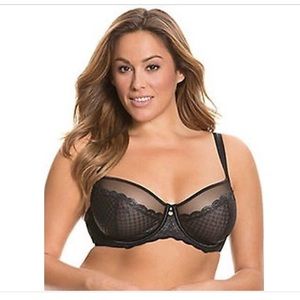 Beautiful sexy sheer underwire bra black